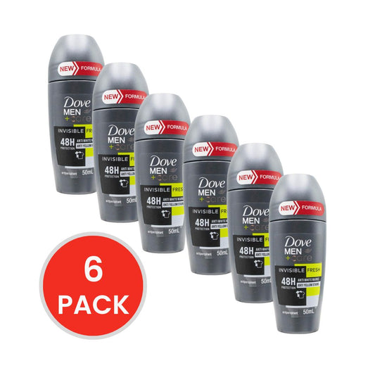 DOVE 50mL ANTIPERSPIRANT MEN AND CARE INVISIBLE 48H PROTECTION FRESH (6x Pack)