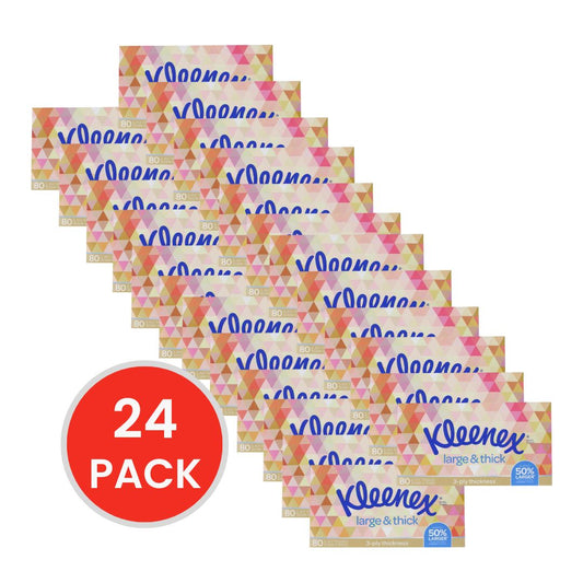 KLEENEX PK80 TISSUES LARGE & THICK 50% LARGER  (24xPack)