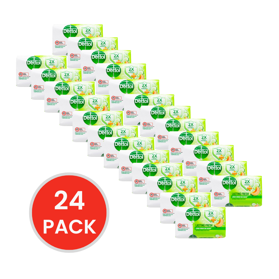 Dettol Antibacterial Soap Bar – Honeydew & Cucumber 60g (24 Pack)