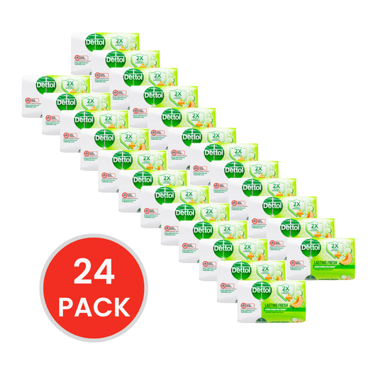 DETTOL 60g SOAP BAR ANTIBACTERIAL LASTING FRESH HONEYDEW AND CUCUMBER (24x Pack)