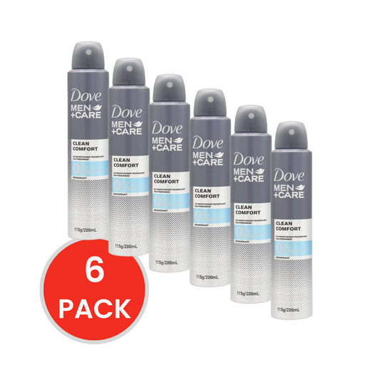 DOVE MEN 115g / 200ml DEODORANT CLEAN COMFORT (6 x Pack)