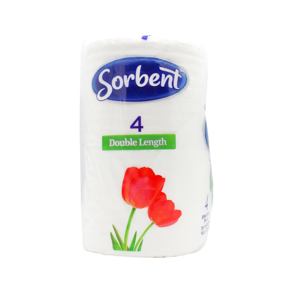 Sorbent Pk4 Toilet Tissue 100 X 105mm Double Length (10x Pack)