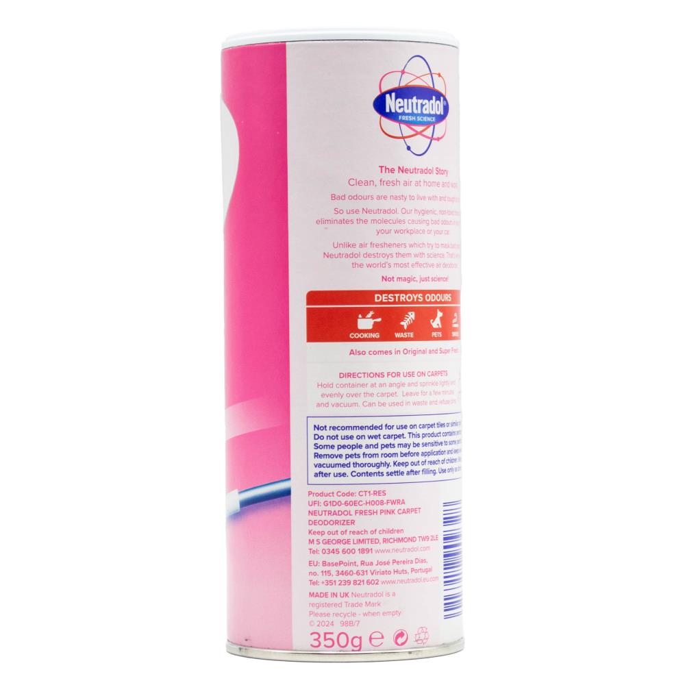 NEUTRADOL CARPET FRESHENER AND DEODORIZER FRESH PINK 350g (12x Pack)