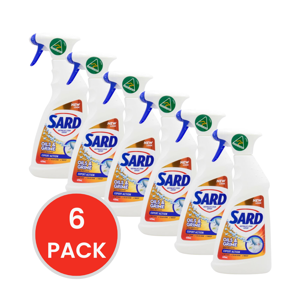 SARD 420mL OILS & GRIME STAIN REMOVER SPRAY (6xPack)
