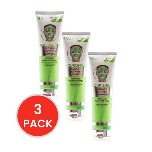 SPASCRIPTIONS METAlLICS 150ml WASH OFF MASK NOURISHING ALGAE AND TEA TREE SEAWEED (3x Pack)