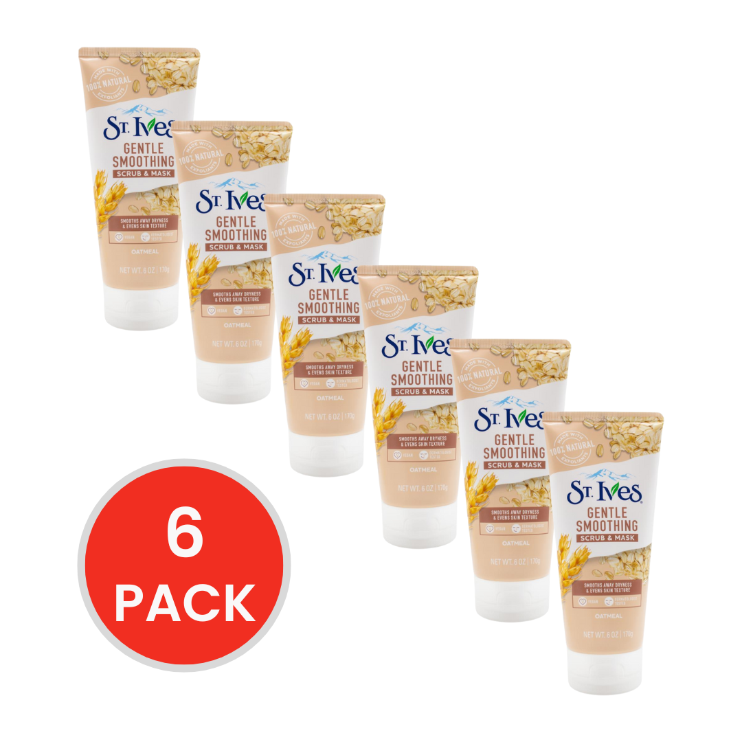 St Ives Gentle Smoothing Scrub & Mask Oatmeal 170g (6 Pack)