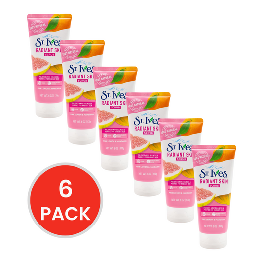 ST IVES 170g RADIANT SKIN SCRUB PINK LEMON AND MANDARIN (6x Pack)