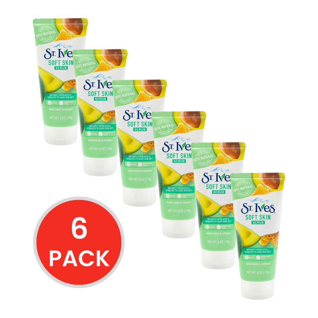 St Ives Soft Skin Scrub Avocado & Honey 170g (6 Pack)