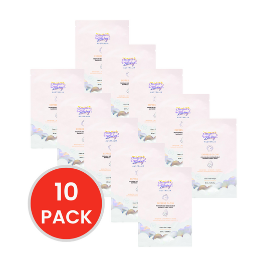 SUGAR BABY 20ml EXPRESS GLOW PREMIUM BIO DEGRADABLE BAMBOO SHEET MASK (10x Pack)