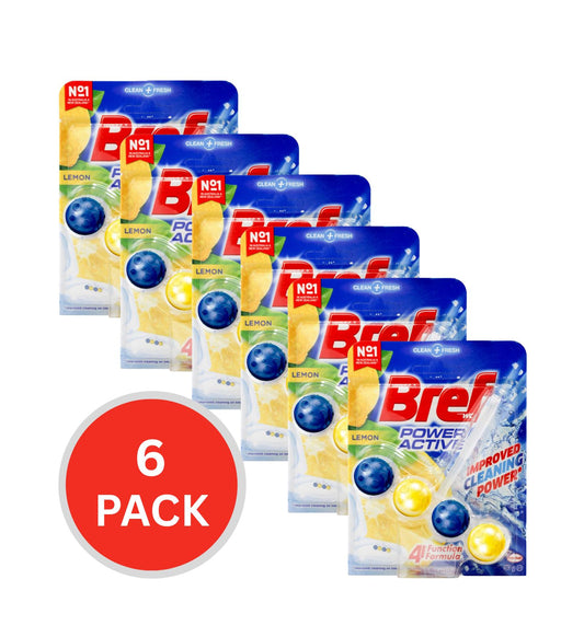 Bref Toilet Cleaner Cage Power Active 4 Function Formula Juicy Lemon 50g (6 Pack)