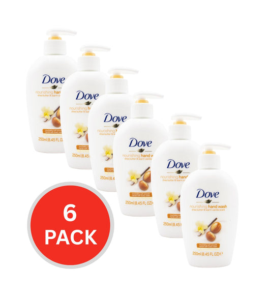 Dove Handwash Nourishing Shea Butter And Warm Vanilla Scent 250ml (6 Pack)