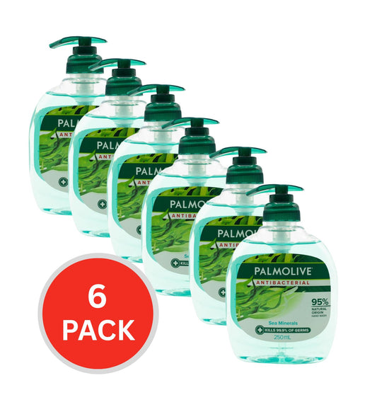Palmolive Liquid Handwash Pump Antibacterial Sea Minerals 250ml (6 Pack)