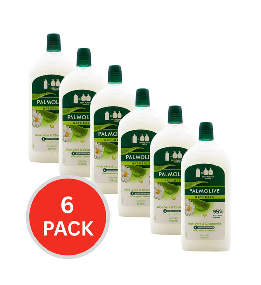 Palmolive Hand Wash Refill Softening Aloe Vera & Chamomile 500ml (6 Pack)