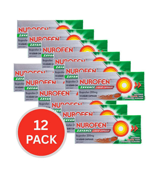 Nurofen Zavance Capsules Targeted Relief From Pain Pk10 X 200mg (12x Pack)