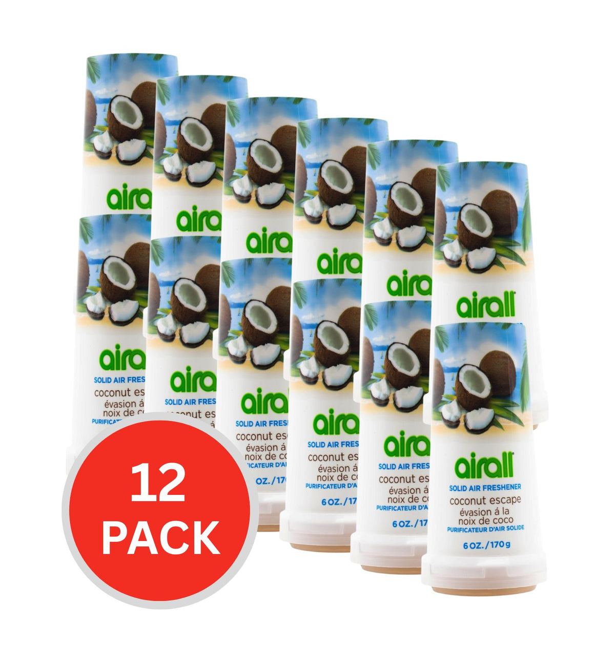 Airall Solid Air Freshener Coconut Escape 170g (12 Pack)