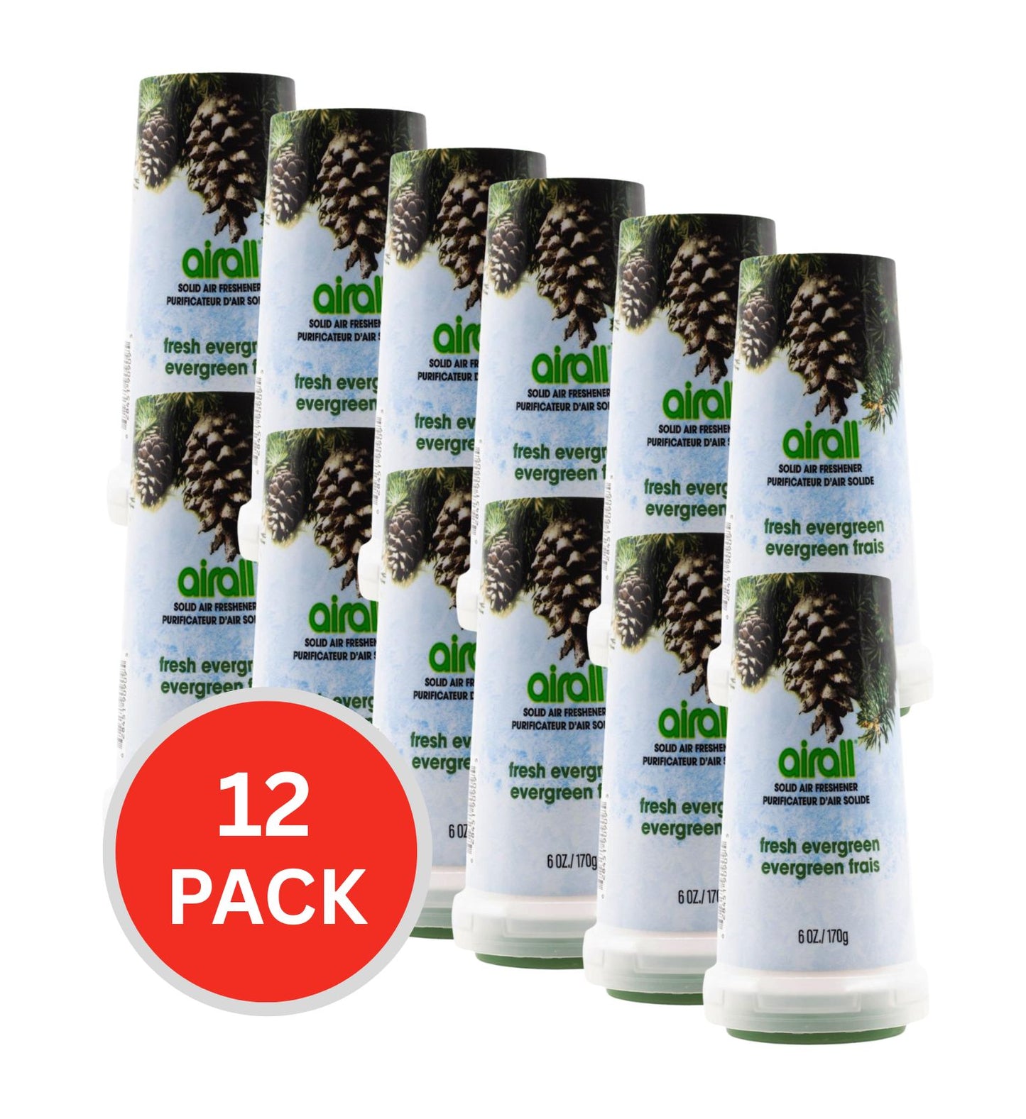 Airall Solid Air Freshener Fresh Evergreen 170g (12 Pack)