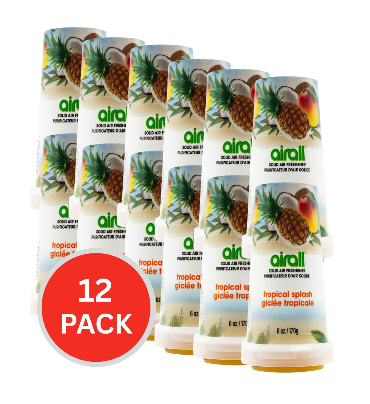 Airall Solid Air Freshener Tropical Splash 170g (12 Pack)