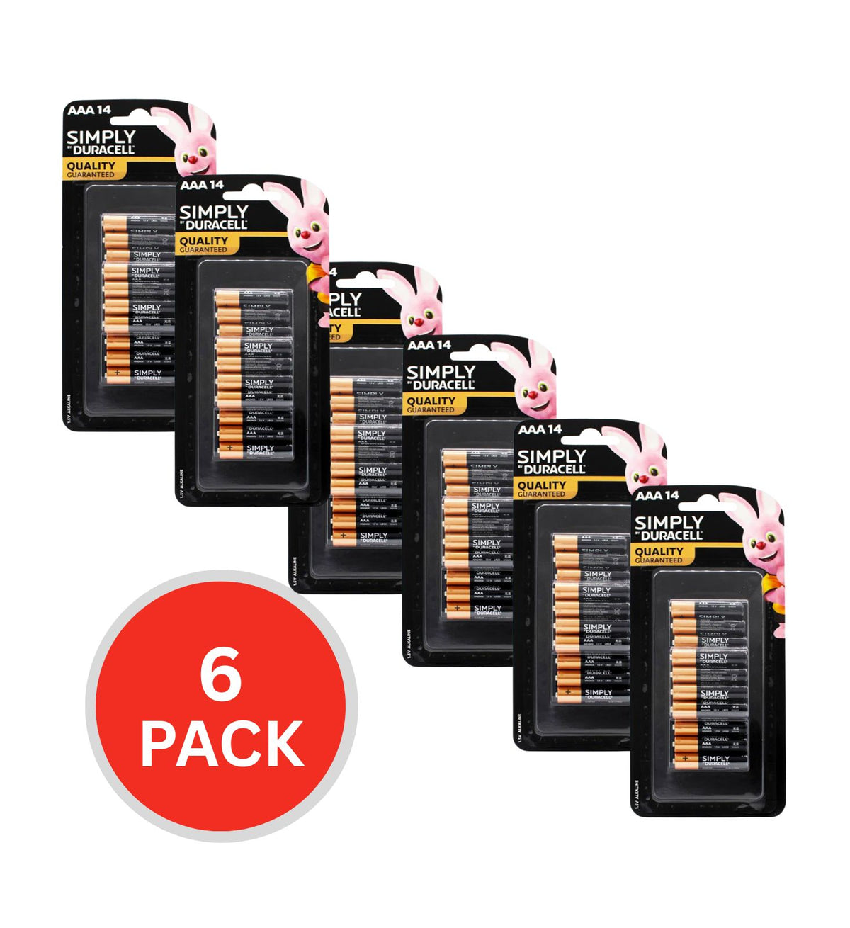 Duracell AAA Simply Batteries 6 x 14Pk (Value Pack 84)