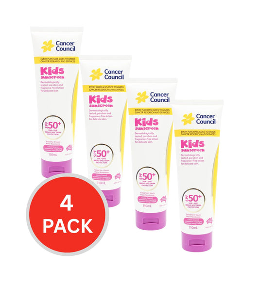 Cancer Council Kids Sunscreen Spf50+ 110ml (4 Pack)