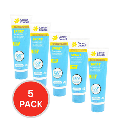 Cancer Council 110ml Sport Sunscreen Spf50+ 110ml (5 Pack)