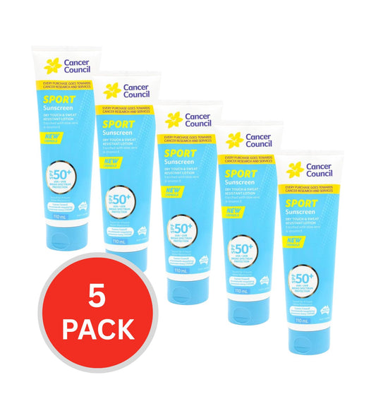 Cancer Council 110ml Sport Sunscreen Spf50+ 110ml (5 Pack)
