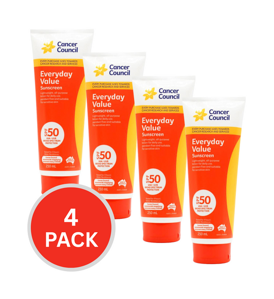 Cancer Council Everyday Value Sunscreen Spf50 250ml (4 Pack)