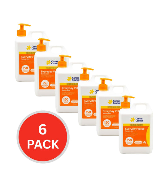 Cancer Council Everyday Value Sunscreen Spf50+ 1L (6 Pack)