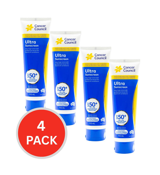 Cancer Council Sunscreen Ultra Spf 50 110ml (4 Pack)