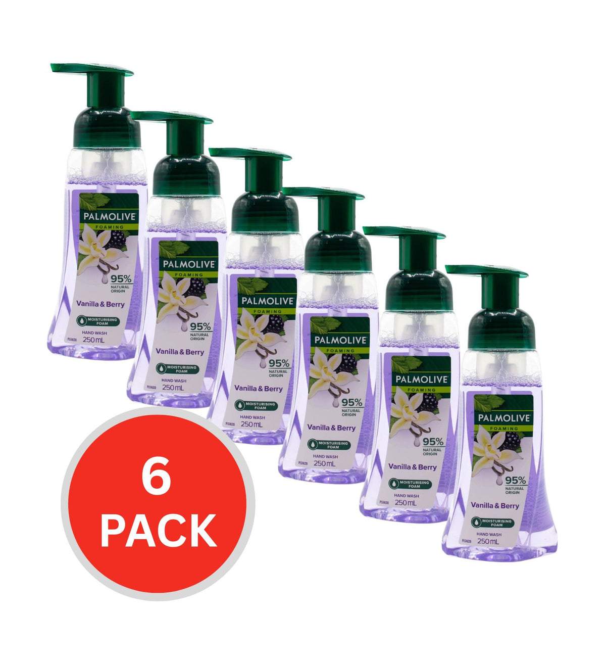 Palmolive Foaming Handwash Pump Nourishing Vanilla & Wild Berries 250ml (6 Pack)