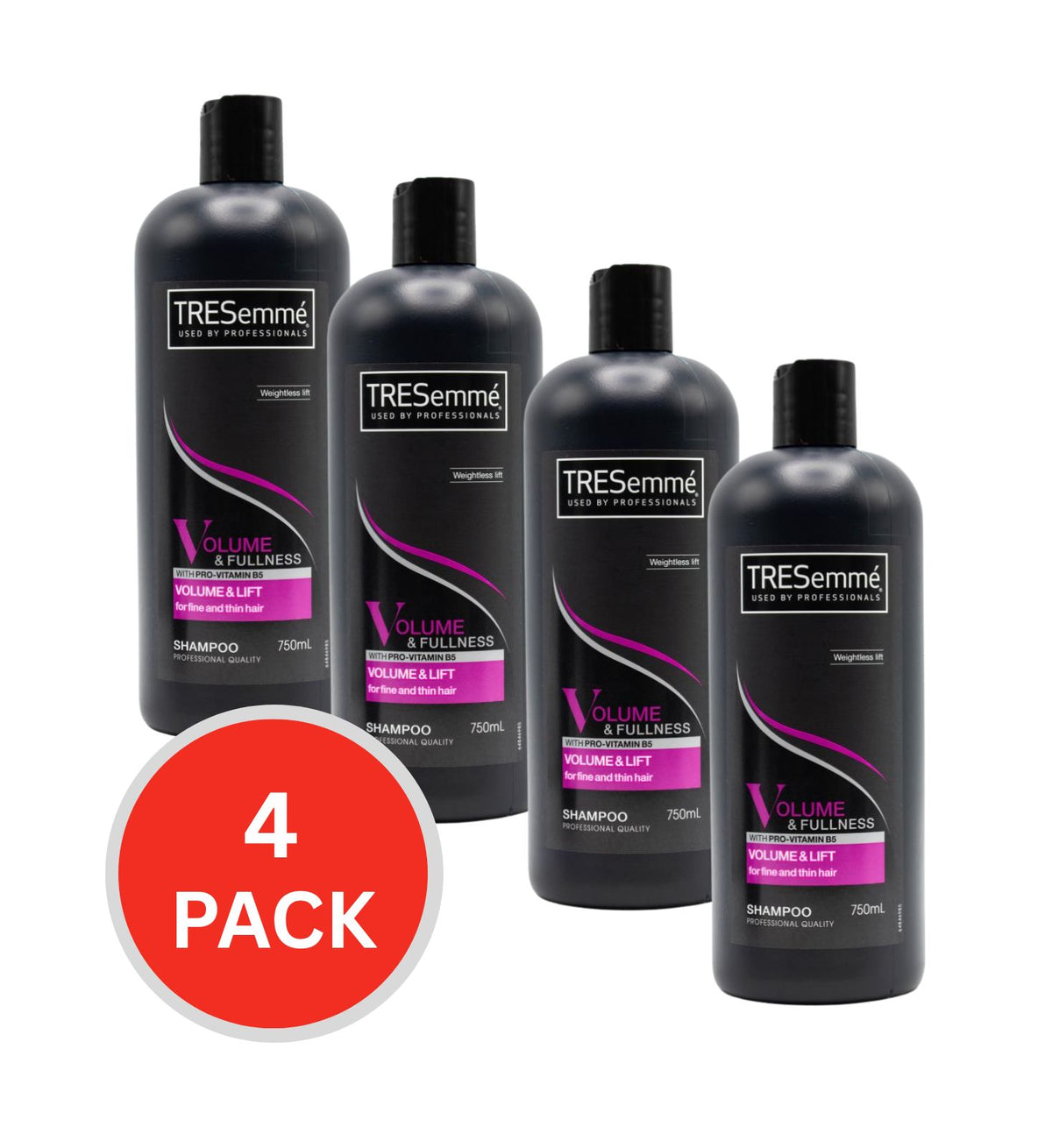 Tresemme Shampoo Volume & Lift For Fine Hair 750mL (4 Pack)