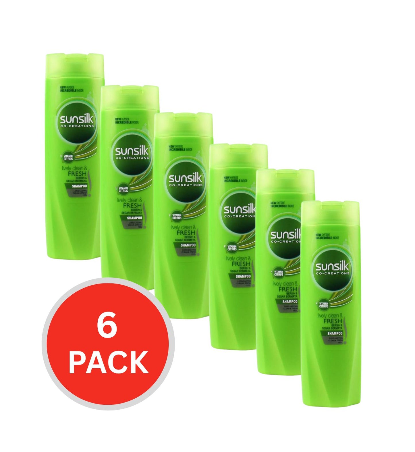 Sunsilk Shampoo Lively Clean And Fresh 160ml (6 Pack)
