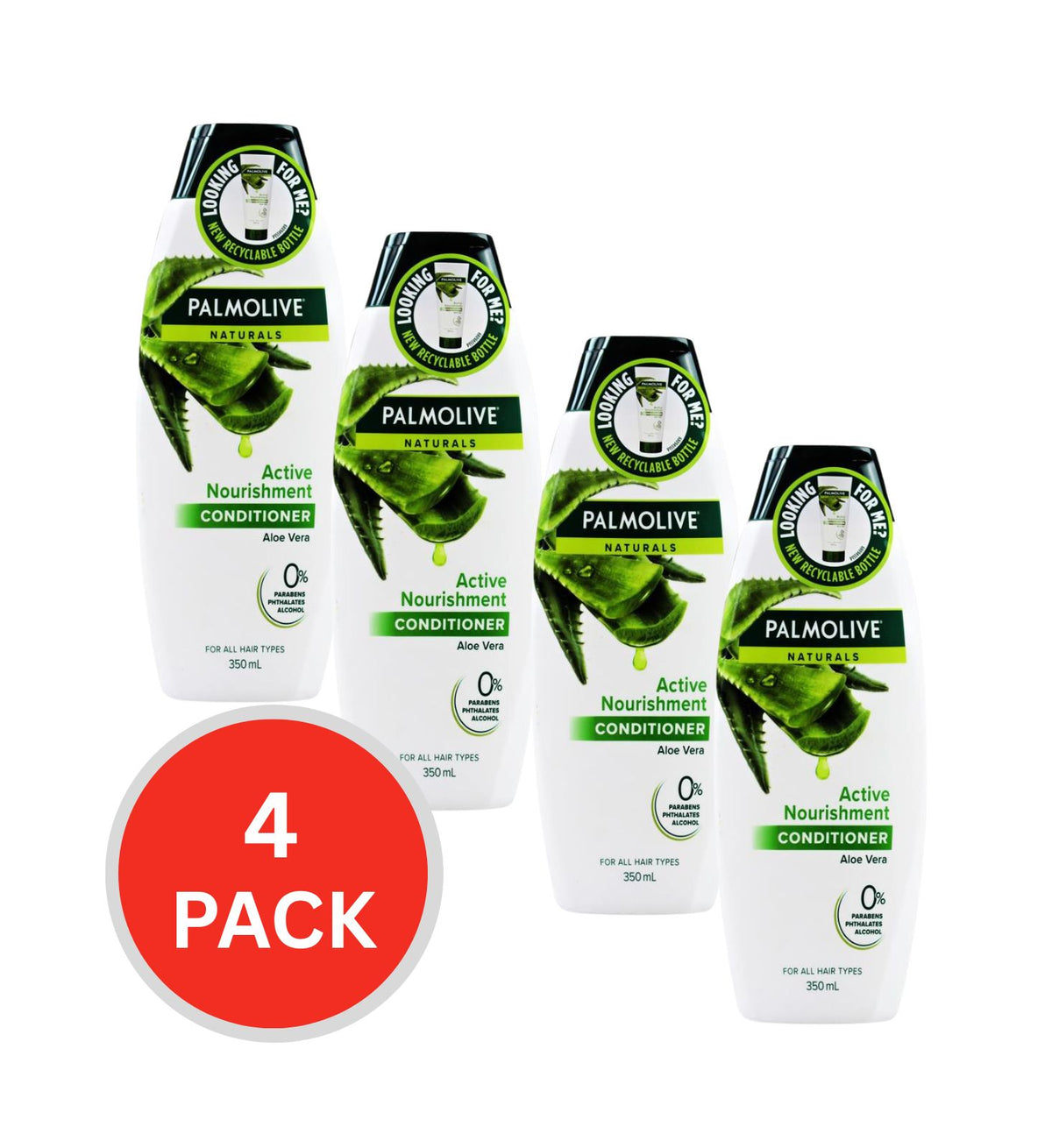 Palmolive Conditioner Active Nourishment Aloe Vera 350ml (4 Packs)