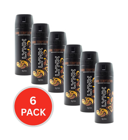 Lynx Deodorant Bodyspray Dark Temptation 96g / 150ml (6 Pack)