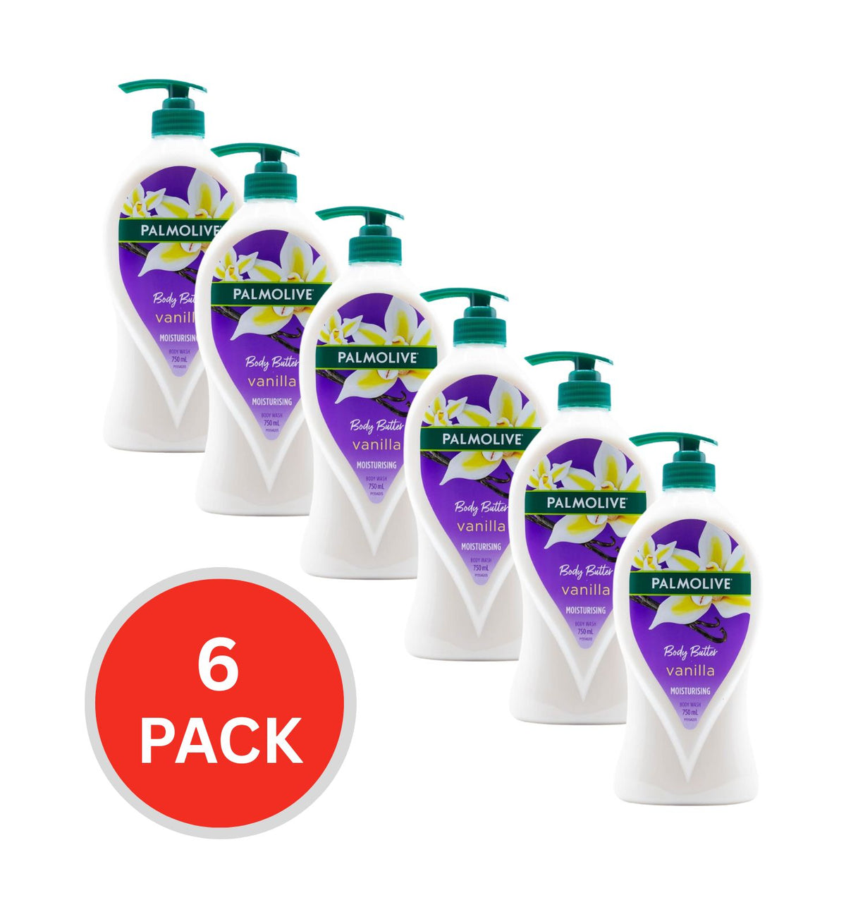 Palmolive Body Wash Body Butter Vanilla 750ml (6 Pack)