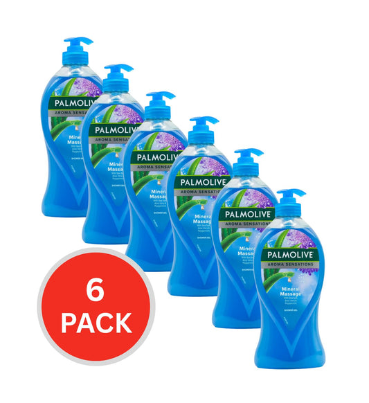 Palmolive Shower Gel Aroma Sensations Mineral Massage With Sea Salt Aloe Vera And Peppermint 750ml (6 Pack)