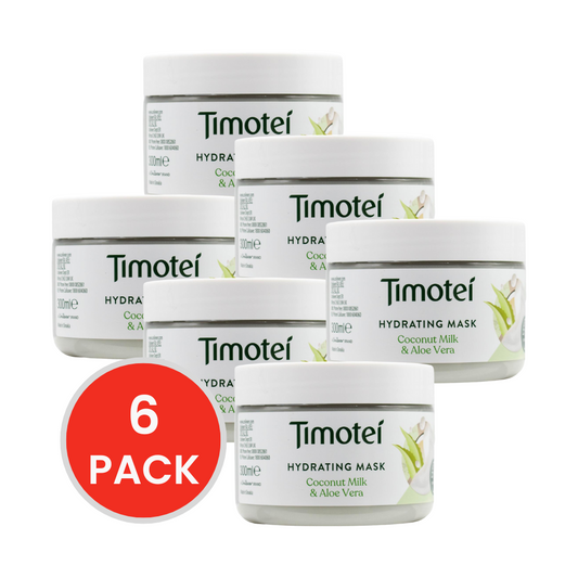 TIMOTEI 300mL HYDRATING MASK COCONUT MILK AND ALOE VERA (6x Pack)