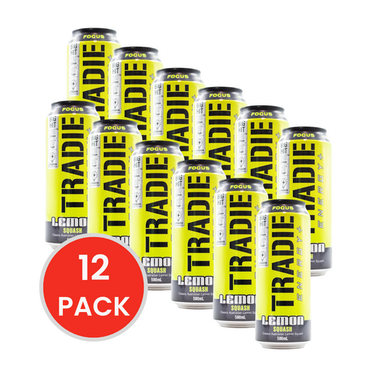 TRADIE ENERGY LEMON SQUASH 500ml (12x Pack)