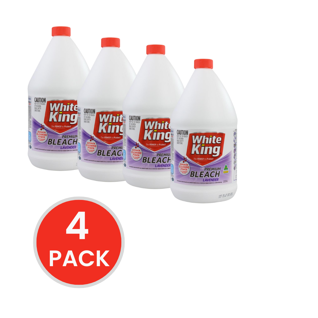 White King Premium Bleach Lavender 2.5L (4x Pack)