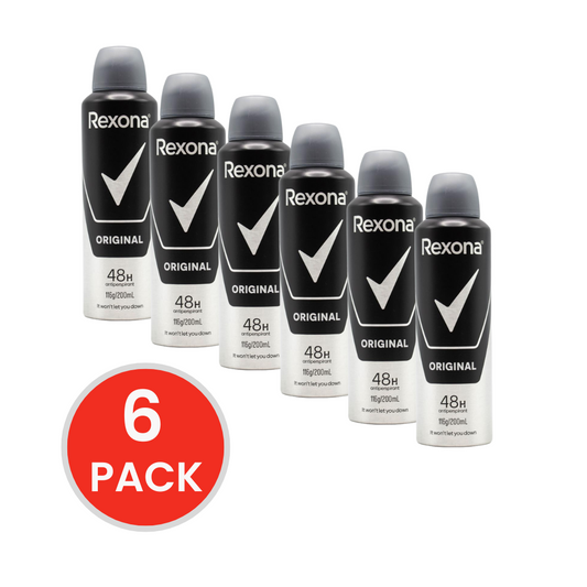 REXONA 116g / 200ml ANTIPERSPIRANT 48H ORIGINAL (6x Pack)