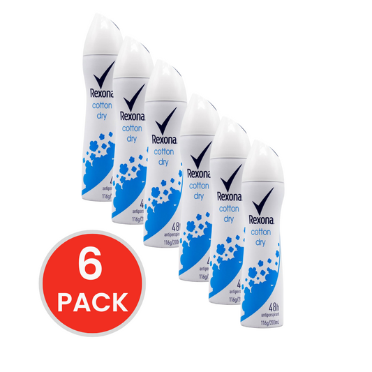 REXONA 116g / 200ml ANTIPERSPIRANT 48H COTTON DRY (6x Pack)