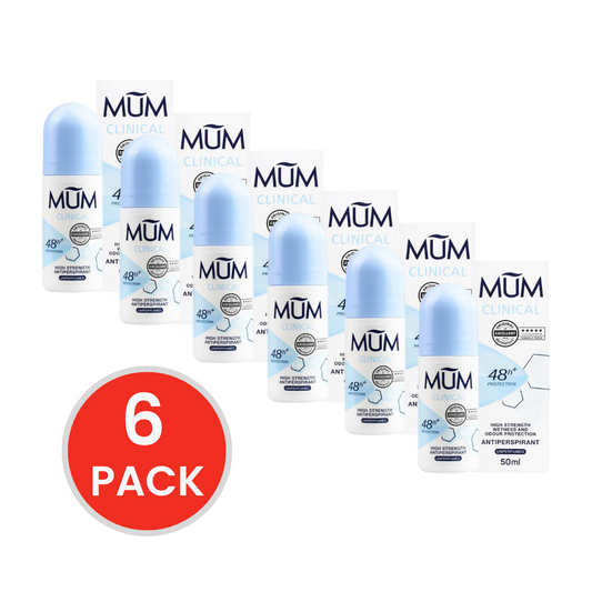 MUM 50mL CLINICAL ROLL ON ANTI-PERSPIRANT UNPERFUMED (6x Pack)