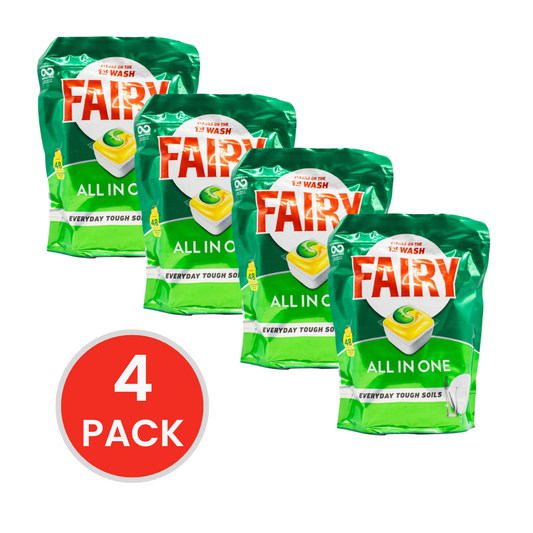 FAIRY DISHWASHER CAPSULES ALL IN ONE LEMON 4 x 48Pk (192 Capsules)