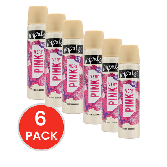 IMPULSE 50g BODY FRAGRANCE VERY PINK ( 6 x Pack)