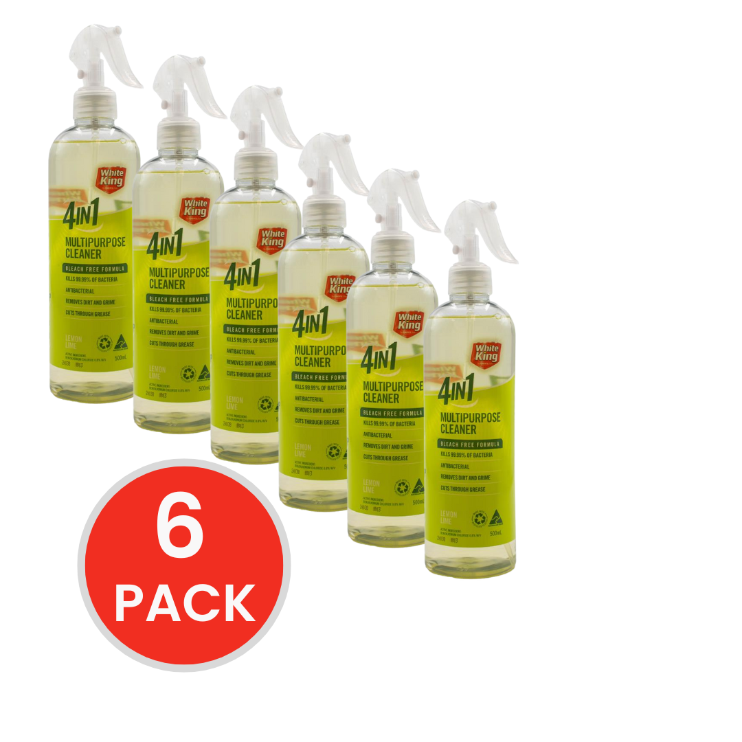 White King Multipurpose Cleaner Bleach Free 4 in 1 500mL (6 Pack)