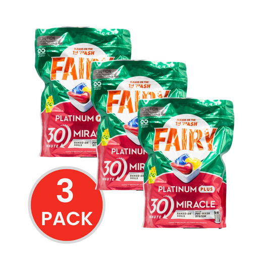 FAIRY PLATINUM PLUS DISHWASHER CAPSULES LEMON 3 x 60Pk (180 Capsules)