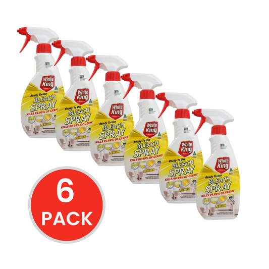 WHITE KING BLEACH SPRAY LEMON 500ml (6x Pack)