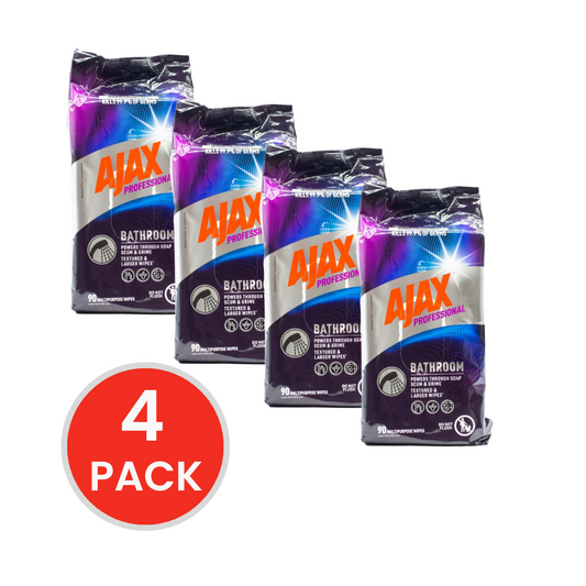 AJAX BATHROOM WIPES PROFESSIONAL 4 x 90Pk (360 Wipes)