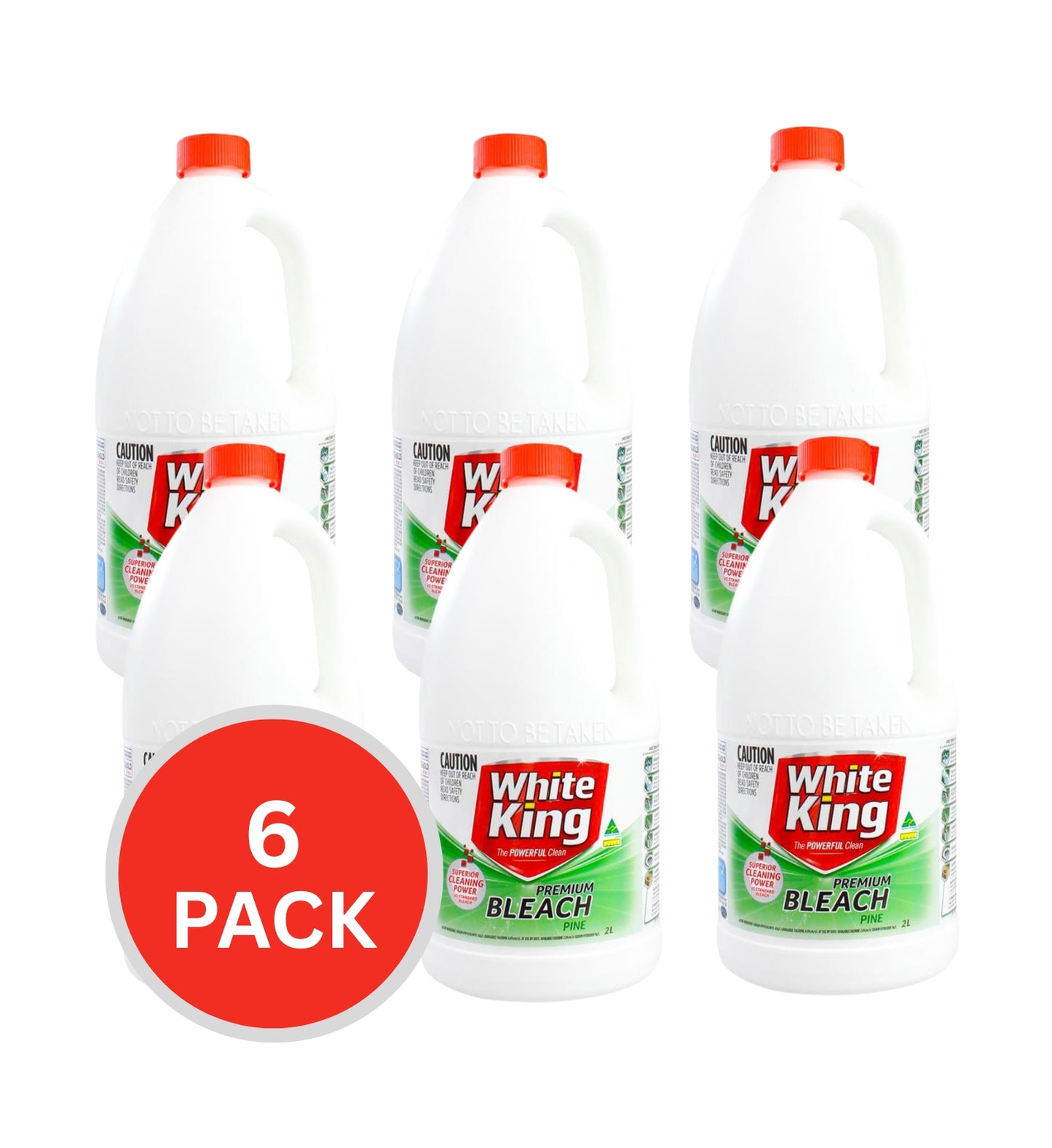White King Premium Bleach Pine 2L (6 Pack)