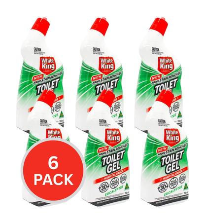 White King Toilet Gel With Added Stain Remover Eucalyptus 700ml (6 Pack)