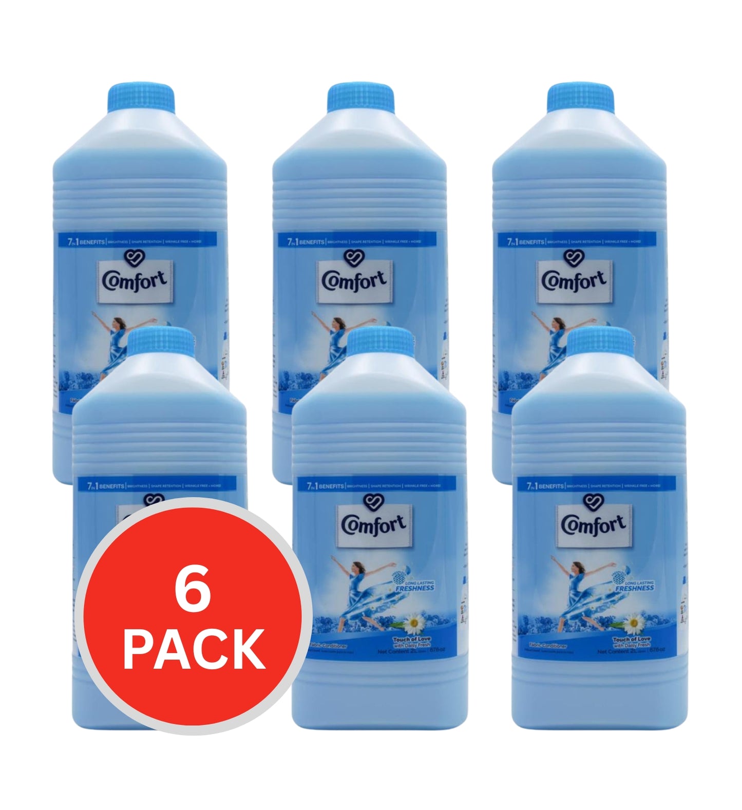 Comfort Fabric Conditioner Touch Of Love With Daisy Fresh 2L (6 Pack)